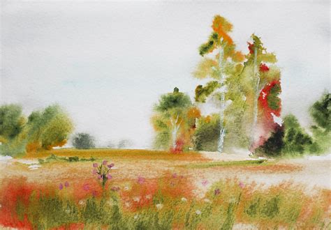 Watercolor Landscape Spring By Tanyasergeevart Thehungryjpeg