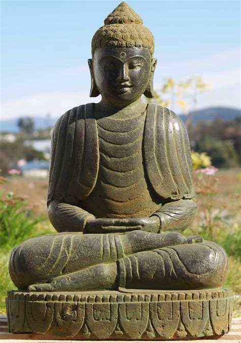 Sold Stone Meditating Garden Buddha 29 69ls21 Hindu Gods And Buddha