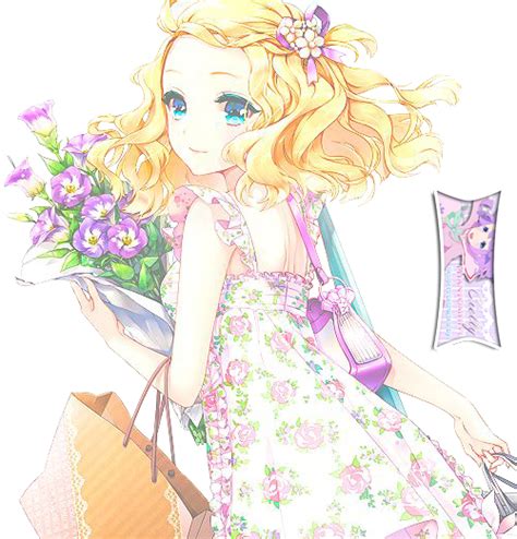 Cute Anime Girl W Bouquet Extracted Bycielly By Ciellyphantomhive On