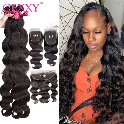 Cexxy 30 40 Inch Brazilian Hair Weave Bundles Body Wave Loose Weave 3 4