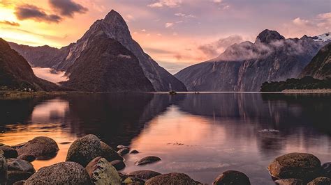 Milford Sound Sunset New Zealand Nature Hd Wallpaper Pxfuel