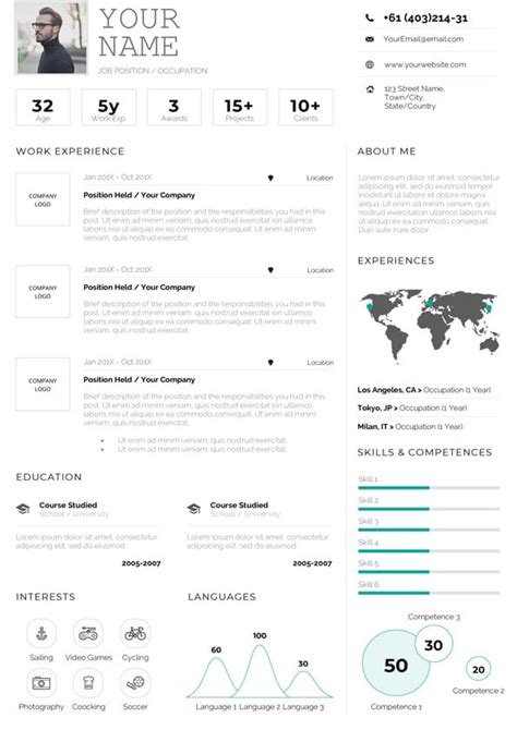 Infographic Resumecv Template Download For Word