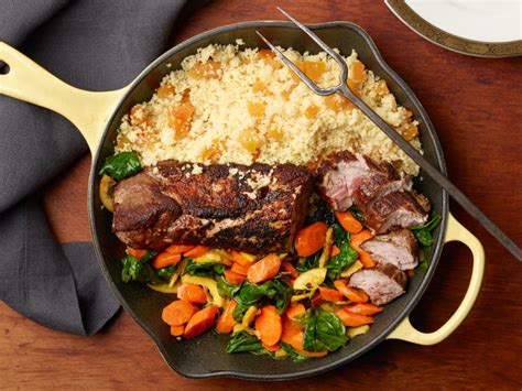 Skillet Pork Tenderloin With Spiced Carrots And Couscous Recipe Food