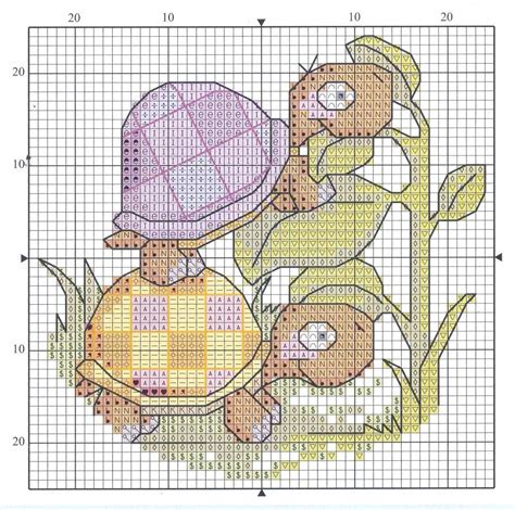 Tickle your little one with brightly stitched bath mitts and washcloths. 2 small turtles (cross stitch) | Gyerek