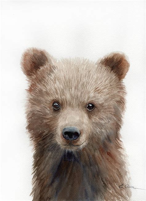 Grizzly Bear Cub Painting By Emily Olson Fine Art America