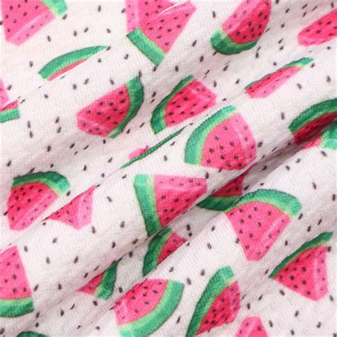 Our bullet knit fabric is made of a polyester and spandex blend that can be used to make the most beautiful hair bows in addition to clothing and many other unique items. Summer Watermelon Fruit Liverpool Bullet Textured Printing ...