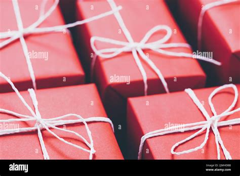 Craft T Shop Handmade Packaging Red Boxes Stock Photo Alamy