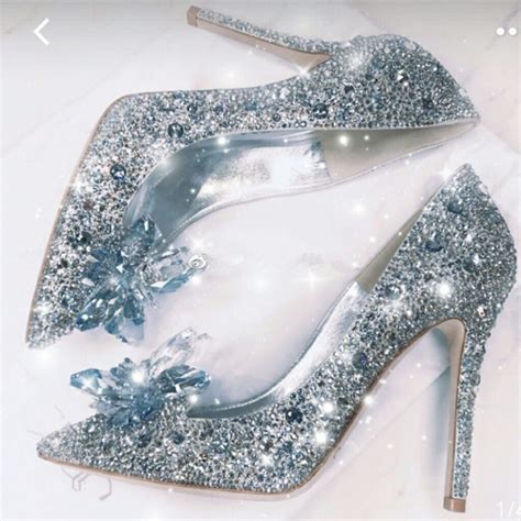 Bling Bling Clear Crystal Women High Heels Chic Cinderella Shoes Pointed Toe Rhinestones Covered