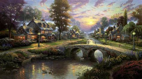 Village Stream Wallpaper Nature And Landscape