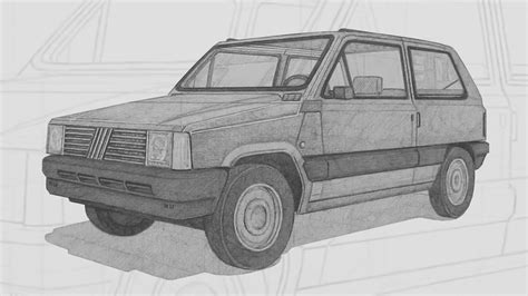 How To Draw A Car In Two Points Perspective Fiat Panda 750cl