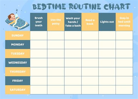 Kids Bedtime Routine Chart 10 Free Pdf Printables Printablee