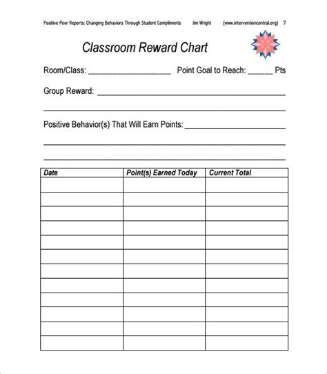 Blank Reward Chart Template 4 Templates Example Throughout Blank