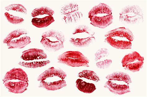 Realistic Lipstick Kisses Graphic Objects ~ Creative Market