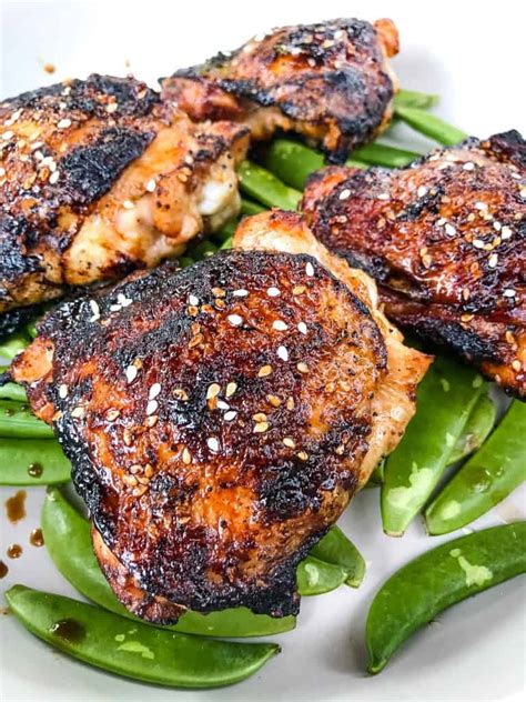 Sesame Soy Glazed Grilled Chicken Thighs Three Olives Branch