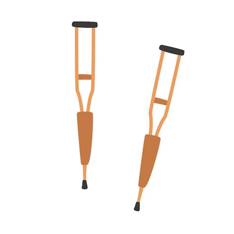 Premium Vector Crutches Clipart Cartoon Style Pair Of Underarm
