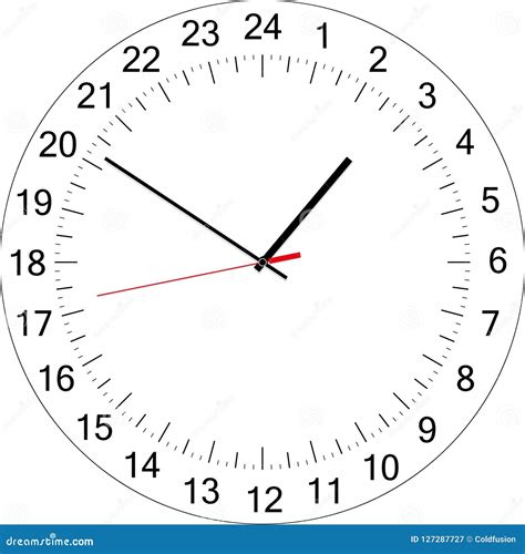 24 Hours Clock Dial Vector Illustration Stock Vector Illustration Of