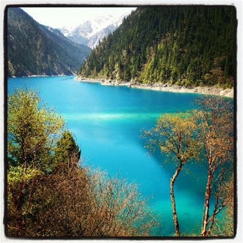 Peaceful Blue Lake In Jiuzhaigou Valley Sichuan China Travel
