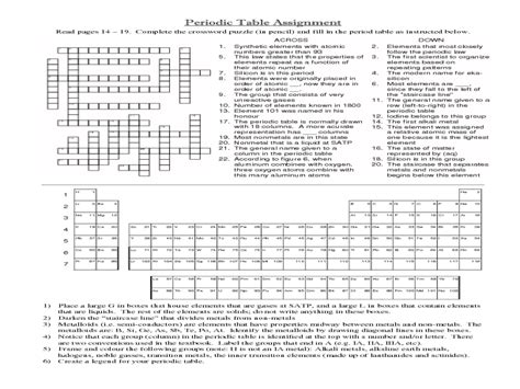 Periodic Table Puzzle Answers