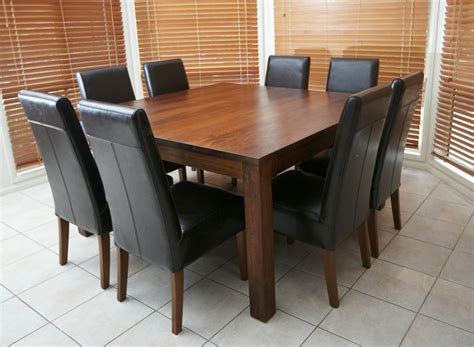 Able to be combined side by side as larger rectangular seating layouts, square tables are common in restaurants and cafes with layouts that need to be adjusted often to meet demands. Square dining table seats 8 | Hawk Haven