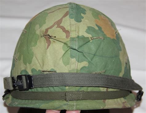 T016 Late Vietnam Military Police M1 Helmet With Complete Liner B