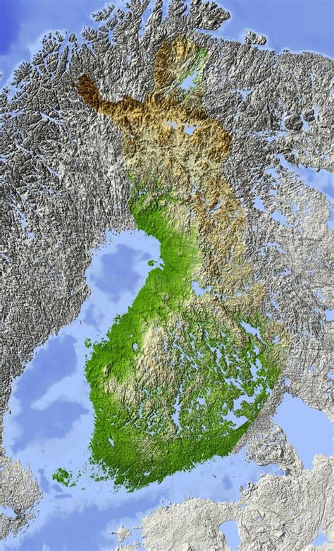 Finland Relief Map Stock Photo Image 5572850