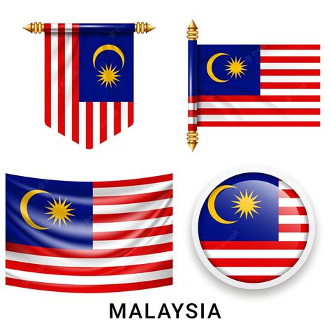 Premium Vector Vector Set Of The National Flag Of Malaysia In Various