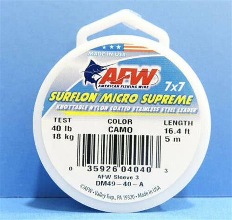 Surflon Micro Supreme 7x7 Afw Camo 5 Feet 18kg Nylon Coated Knotable