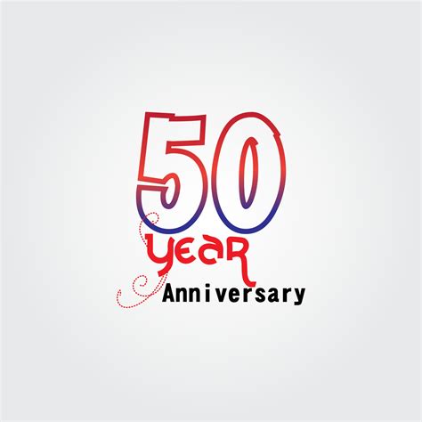 50 Years Anniversary Celebration Logotype Anniversary Logo With Red