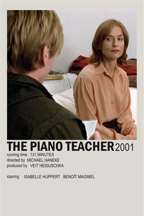 Isabelle Huppert Piano Movie Tv Cinema Teacher Michael Running Film Movie Posters