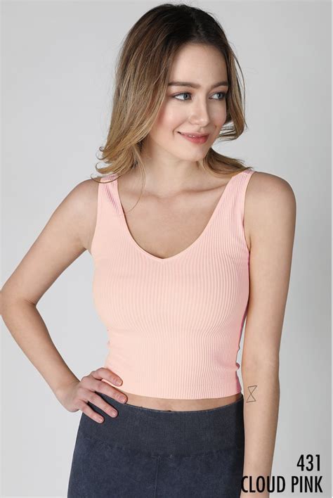 V Neck Ribbed Crop Top Top Shirt Women Womens Boutique Tops Ribbed Crop Top