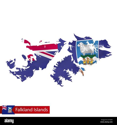 Mapa De Las Islas Malvinas Con Bandera De País Ilustración Vectorial Imagen Vector De Stock Alamy