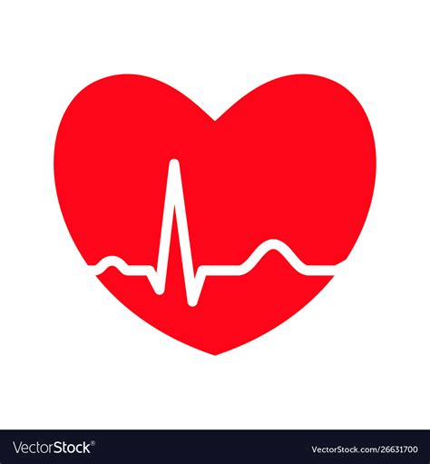 Red Heart With Ekg Line Royalty Free Vector Image