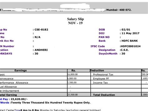 Salary Slip Format In Excel With Formula Densany