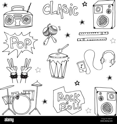 Music Set Doodles Vector Illustration Stock Vector Image And Art Alamy