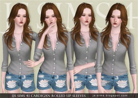 Js Sims 4 Cardigan Rolled Up Sleeves • Sims 4 Downloads