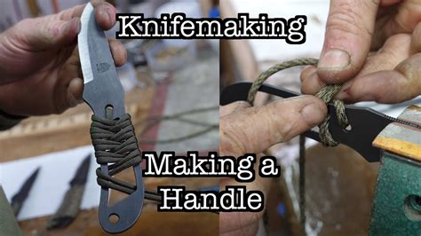 How to braid paracord on a knife handle. Making a Paracord Knife Handle - YouTube