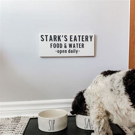 Personalized Dog Food Sign © Pet Feeding Sign Pups Eatery Etsy