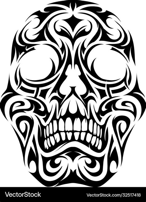 Tribal Tattoo Skull Royalty Free Vector Image Vectorstock