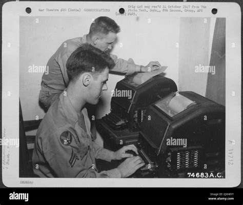 Air Force Personnel Operate Teletype Machines At 7th Photo Tech