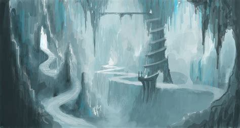 Ice Cave Palace Ice Cave Environment Concept Art Fantasy Landscape