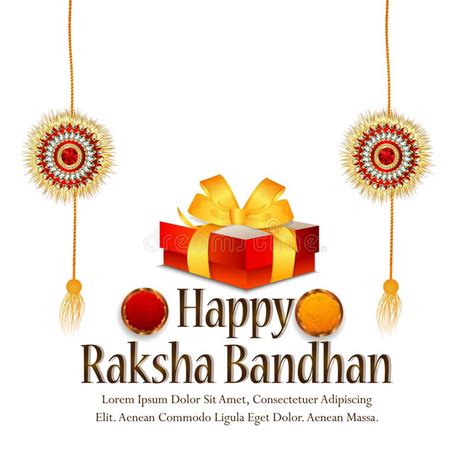 Creative Vector Illustration Of Happy Rakhi With Realistic Ts And