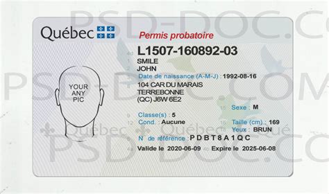 Canada Quebec Driver License Front Back Psd Store
