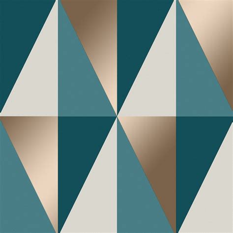 I Love Wallpaper Horden Geometric Triangle Wallpaper Teal