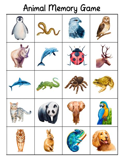 Free Printable Bilingual Animal Matching Cards And Memory Game Animal