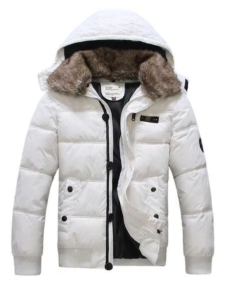Men Winter Jacket Warm Mens White Wadded Down Jacket Coat With A Hood