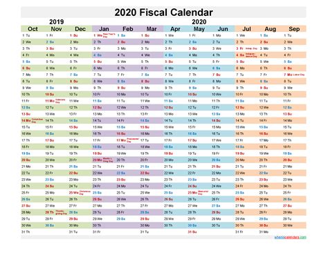 Fiscal Month Calendar 2020 Template Nofiscal20y24