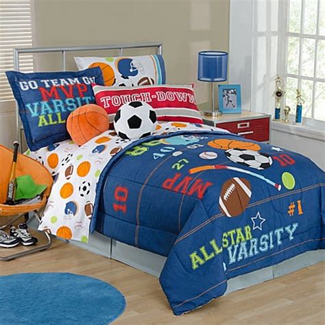 1 reversible comforter (42 x 57), 1 reversible pillowcase (20 x 30), 1 flat top sheet (45 x 60) and 1. All Sports Bedding Collection - Bed Bath & Beyond