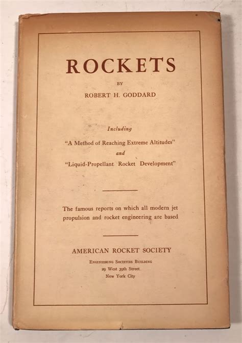 Rockets By Robert Goddard 1946 Rare Book Antique Price Guide Details