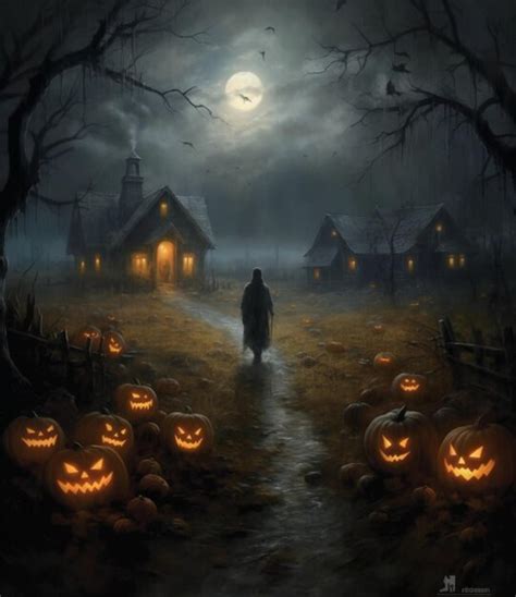 Premium Ai Image Scary Halloween Night