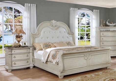 Buy Crown Mark B1630 Stanley King Sleigh Bedroom Set 3 Pcs In White